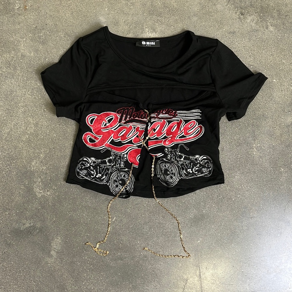 Distressed crop top